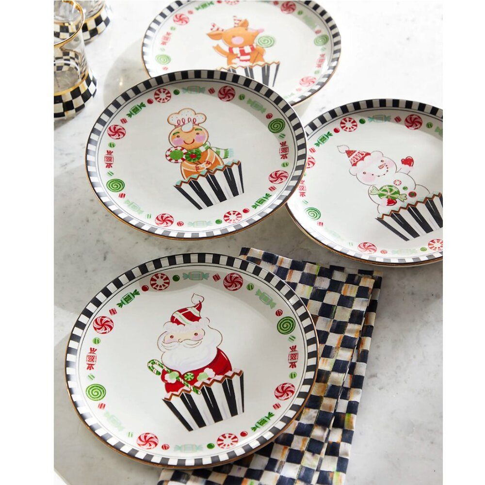 MacKenzie-Childs Holiday Sweets Dessert Plates - Set of 4
